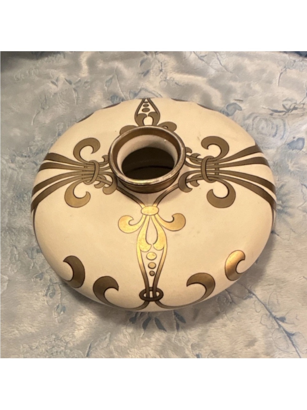 Claus Ware Art Nouveau Porcelain Vase White and Gold